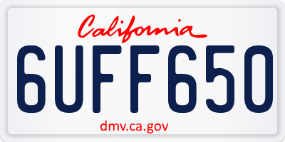 CA license plate 6UFF650