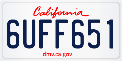 CA license plate 6UFF651