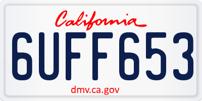 CA license plate 6UFF653