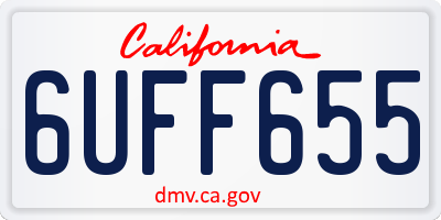CA license plate 6UFF655
