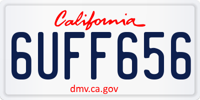 CA license plate 6UFF656