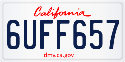 CA license plate 6UFF657