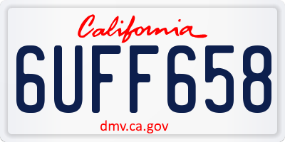 CA license plate 6UFF658