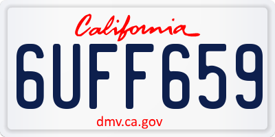 CA license plate 6UFF659