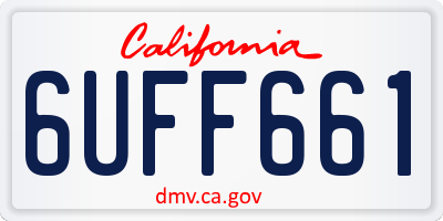 CA license plate 6UFF661