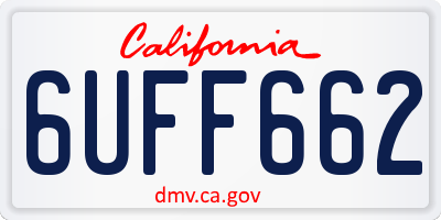 CA license plate 6UFF662
