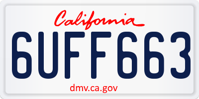 CA license plate 6UFF663
