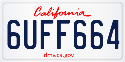 CA license plate 6UFF664