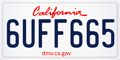 CA license plate 6UFF665
