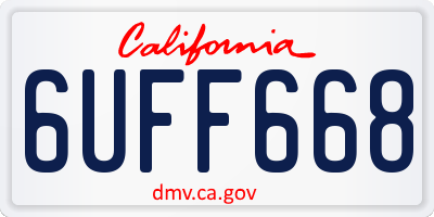 CA license plate 6UFF668