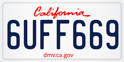 CA license plate 6UFF669