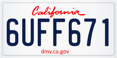 CA license plate 6UFF671