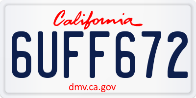 CA license plate 6UFF672