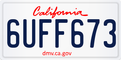 CA license plate 6UFF673