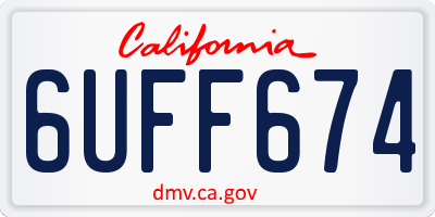 CA license plate 6UFF674