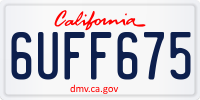 CA license plate 6UFF675