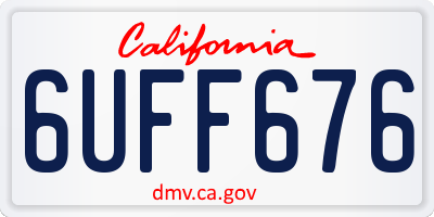 CA license plate 6UFF676