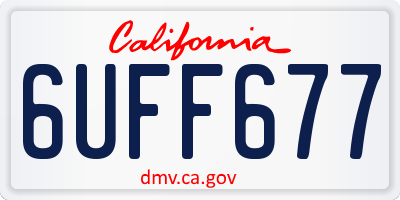 CA license plate 6UFF677