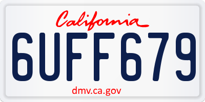 CA license plate 6UFF679