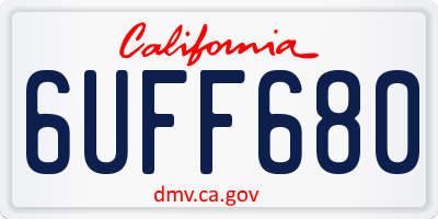 CA license plate 6UFF680