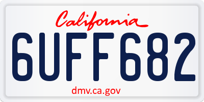 CA license plate 6UFF682