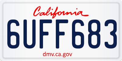 CA license plate 6UFF683