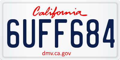 CA license plate 6UFF684