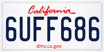 CA license plate 6UFF686