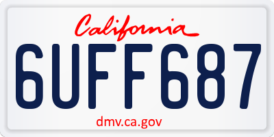 CA license plate 6UFF687