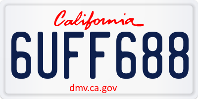 CA license plate 6UFF688
