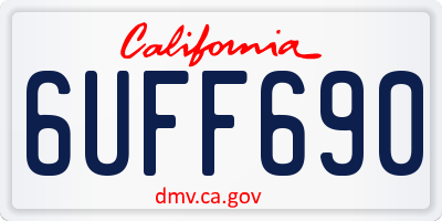CA license plate 6UFF690