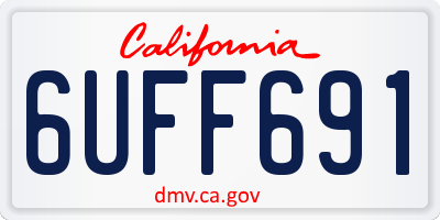 CA license plate 6UFF691