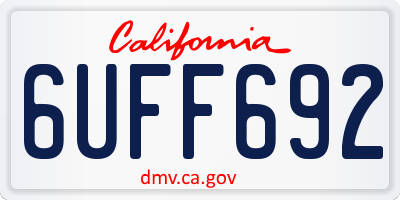 CA license plate 6UFF692