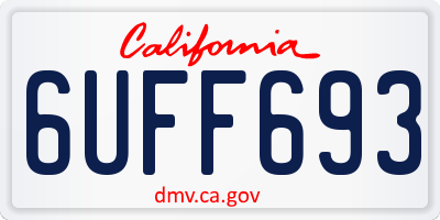 CA license plate 6UFF693
