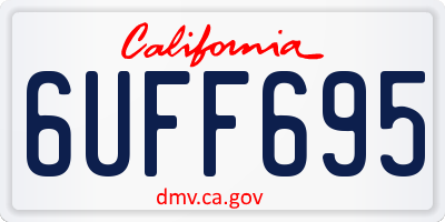CA license plate 6UFF695