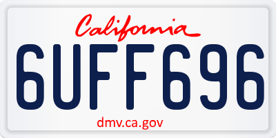 CA license plate 6UFF696