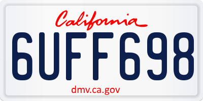 CA license plate 6UFF698