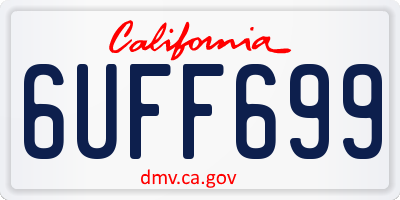 CA license plate 6UFF699