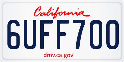 CA license plate 6UFF700