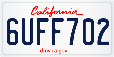 CA license plate 6UFF702