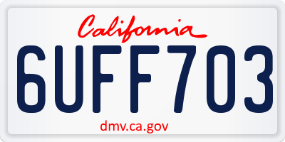 CA license plate 6UFF703