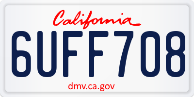 CA license plate 6UFF708