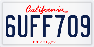 CA license plate 6UFF709