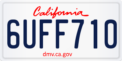 CA license plate 6UFF710