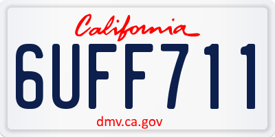 CA license plate 6UFF711