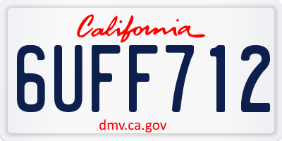 CA license plate 6UFF712