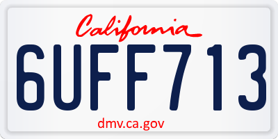 CA license plate 6UFF713