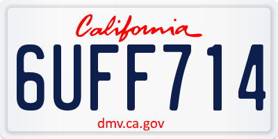 CA license plate 6UFF714