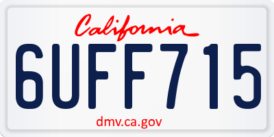 CA license plate 6UFF715