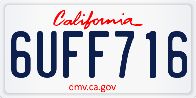 CA license plate 6UFF716